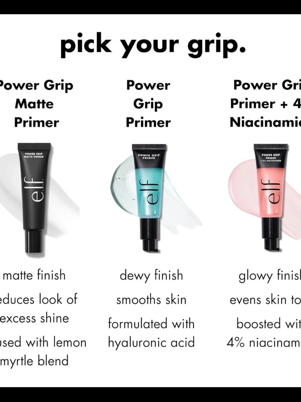 ELF e.l.f Power Grip Primer Clear 2.5 Fl Oz 75ml +15ml Jumbo set Tube seal